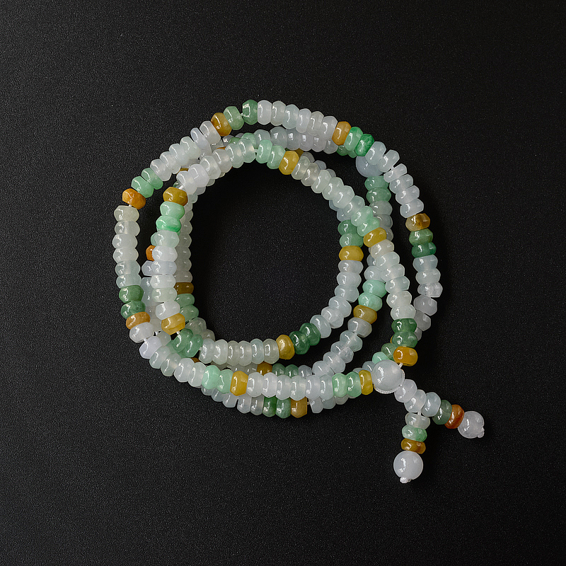 6mm缅甸糯种福禄寿翡翠项链-红掌柜