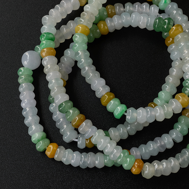 糯种福禄寿翡翠算盘珠项链-红掌柜