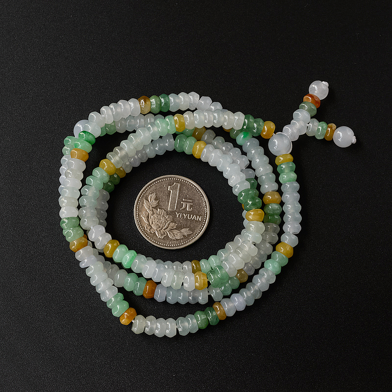 糯种翡翠算盘珠项链-红掌柜