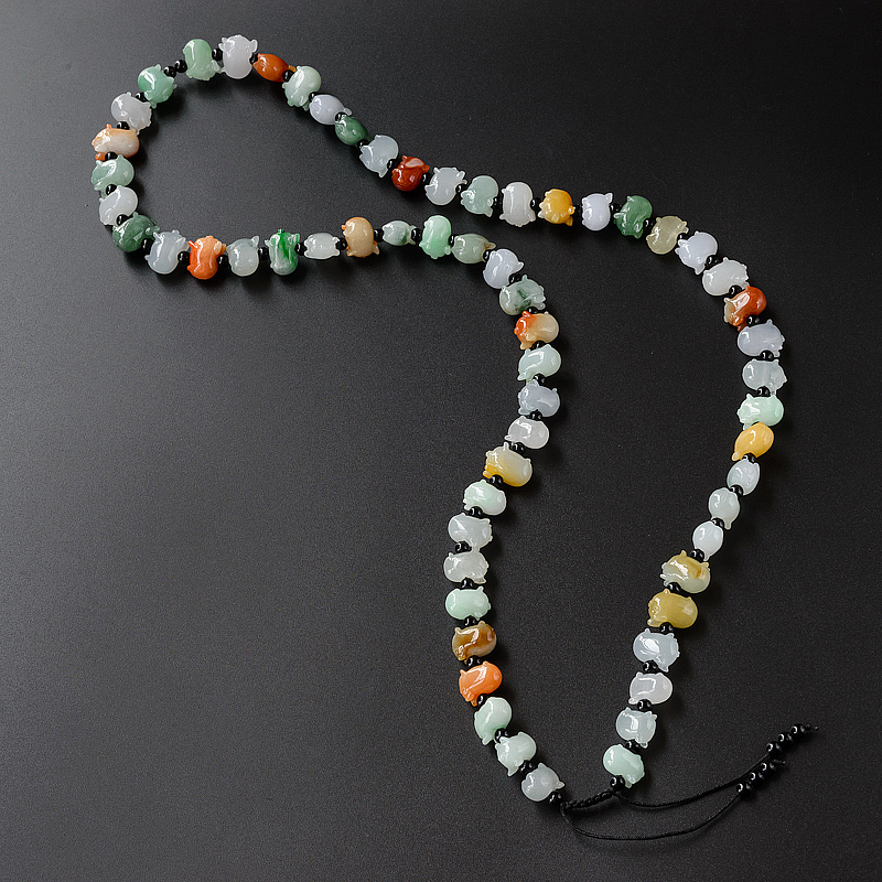 天然糯种福禄寿翡翠小猪项链-红掌柜