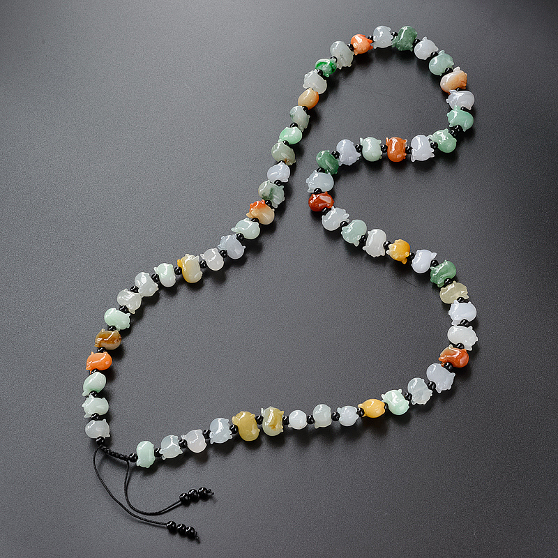 缅甸糯种福禄寿翡翠小猪项链-红掌柜