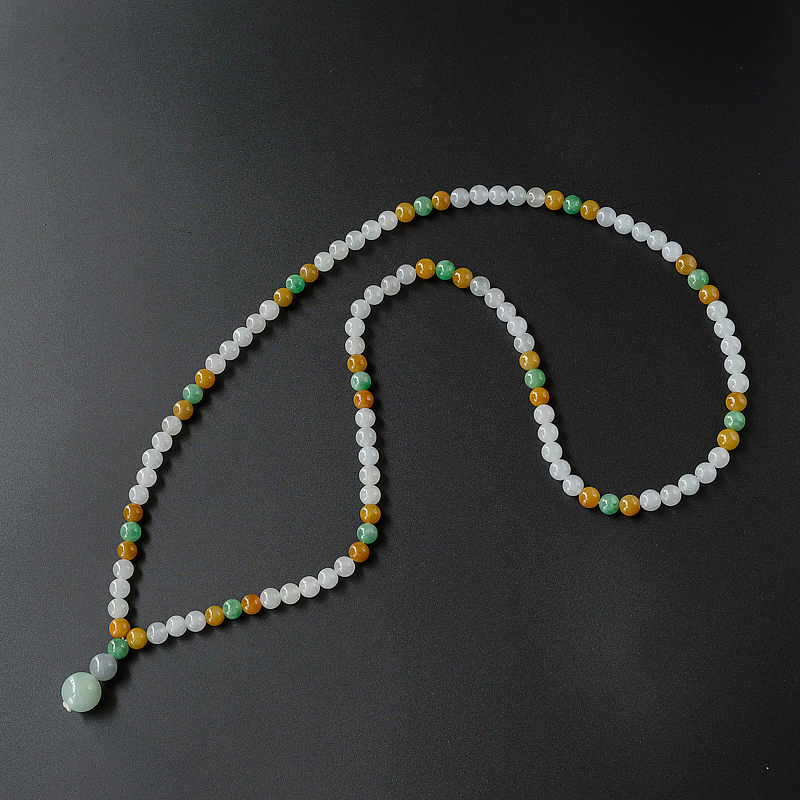 7mm糯种福禄寿翡翠项链-红掌柜