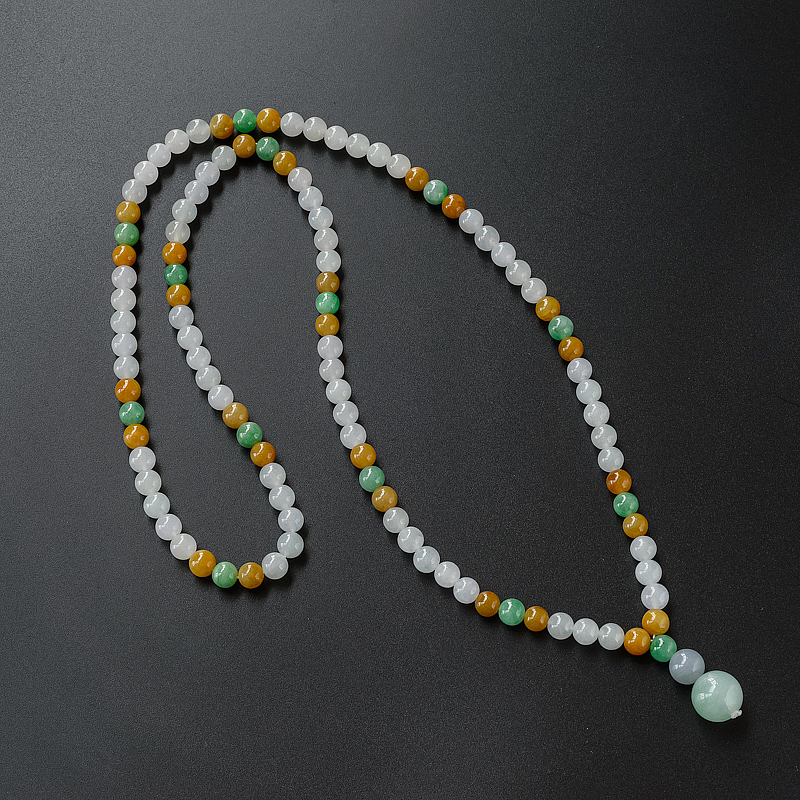 7mm缅甸福禄寿翡翠项链-红掌柜