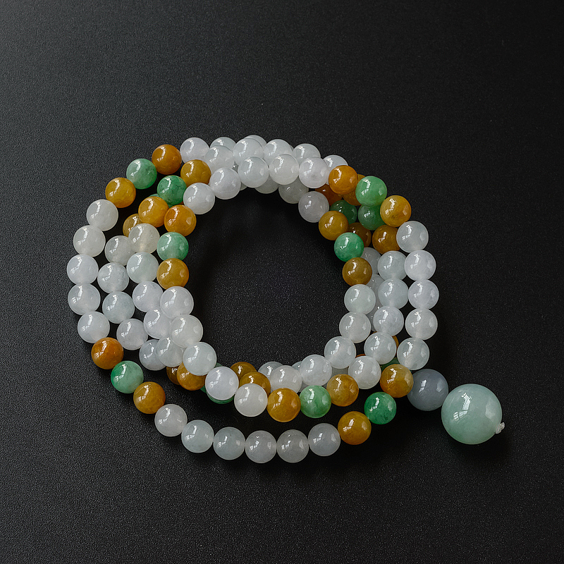 7mm缅甸糯种翡翠项链-红掌柜