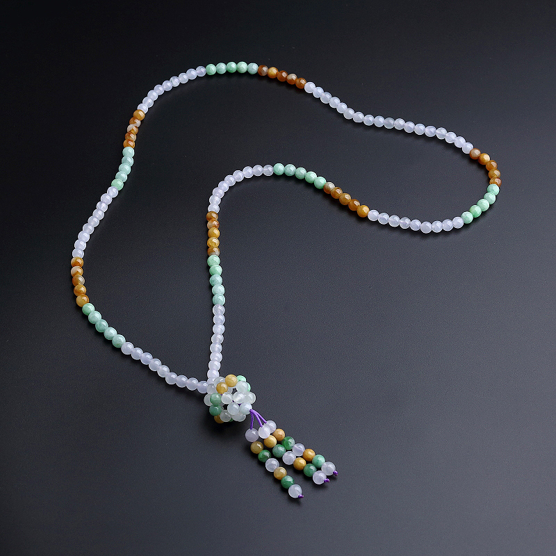 5.5mm糯种福禄寿翡翠项链-红掌柜