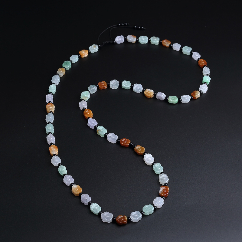 糯种福禄寿翡翠莲花项链-红掌柜