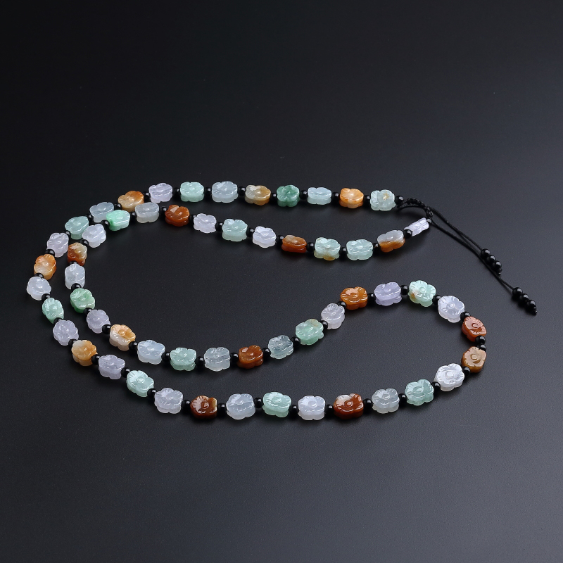 糯种翡翠莲花项链-红掌柜