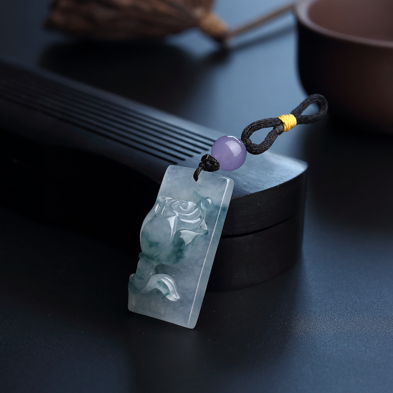 糯种翡翠玫瑰花吊坠-红掌柜