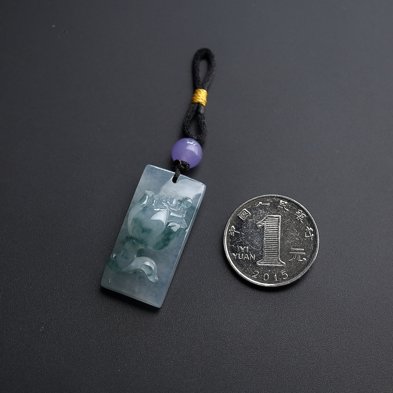 糯种翡翠吊坠-红掌柜