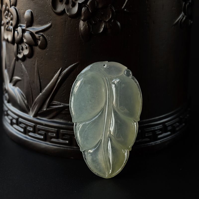 冰糯种翡翠叶子-红掌柜