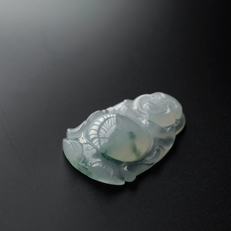 翡翠弥勒佛吊坠-红掌柜