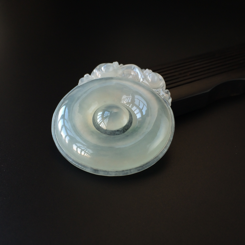 糯种翡翠福在眼前吊坠-红掌柜