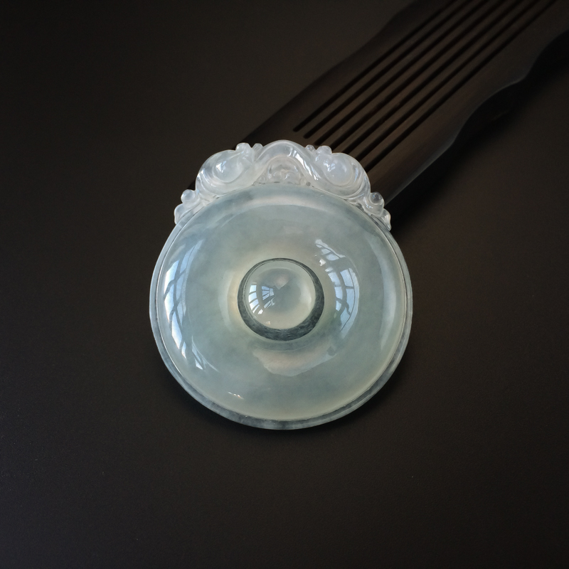 糯种浅绿翡翠福在眼前吊坠-红掌柜