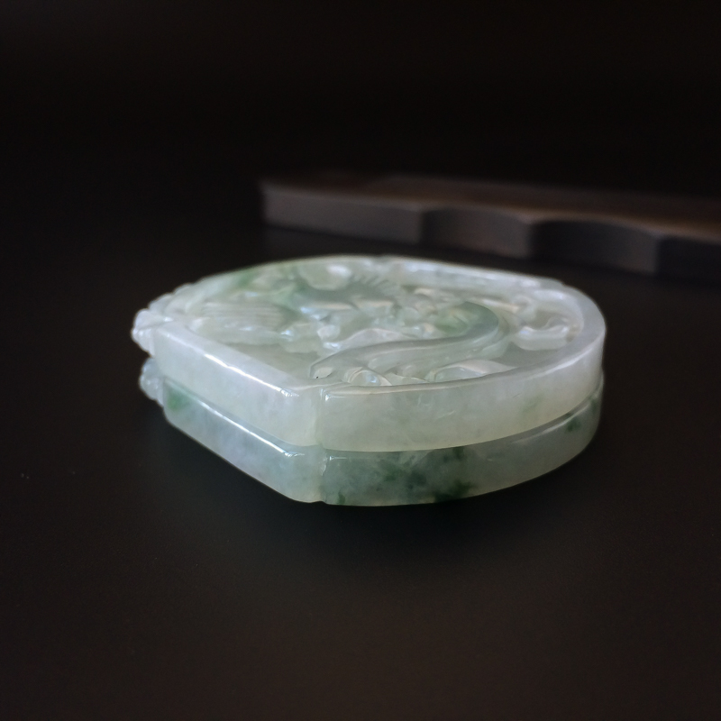 糯种翡翠吊坠-红掌柜