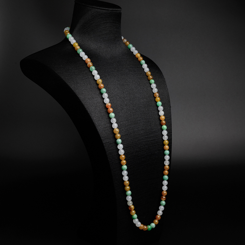 7mm缅甸天然福禄寿翡翠项链-红掌柜