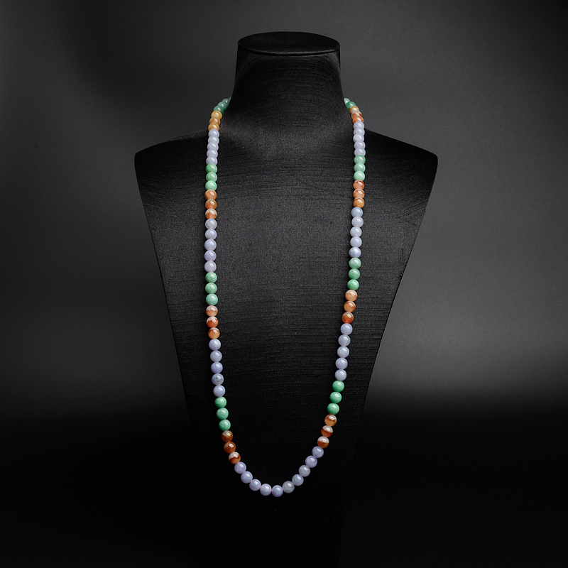 7mm缅甸糯种福禄寿翡翠项链-红掌柜