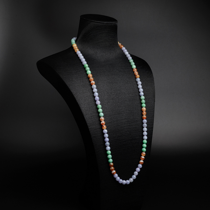 7mm缅甸天然福禄寿翡翠项链-红掌柜