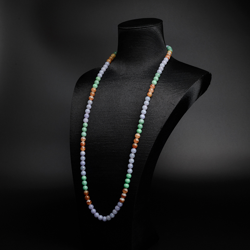 7mm缅甸天然糯种翡翠项链-红掌柜