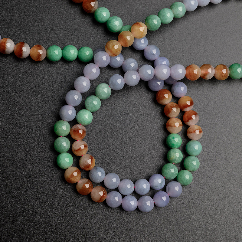 7mm天然糯种福禄寿翡翠项链-红掌柜