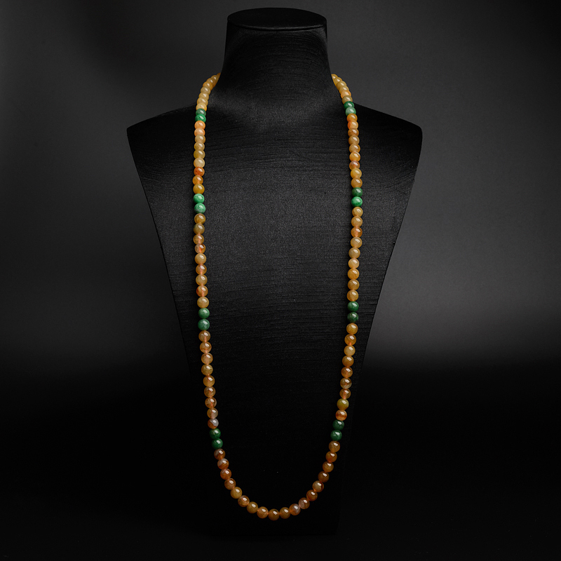 7mm缅甸糯种福禄寿翡翠项链-红掌柜