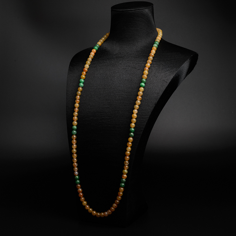 天然糯种福禄寿翡翠项链-红掌柜