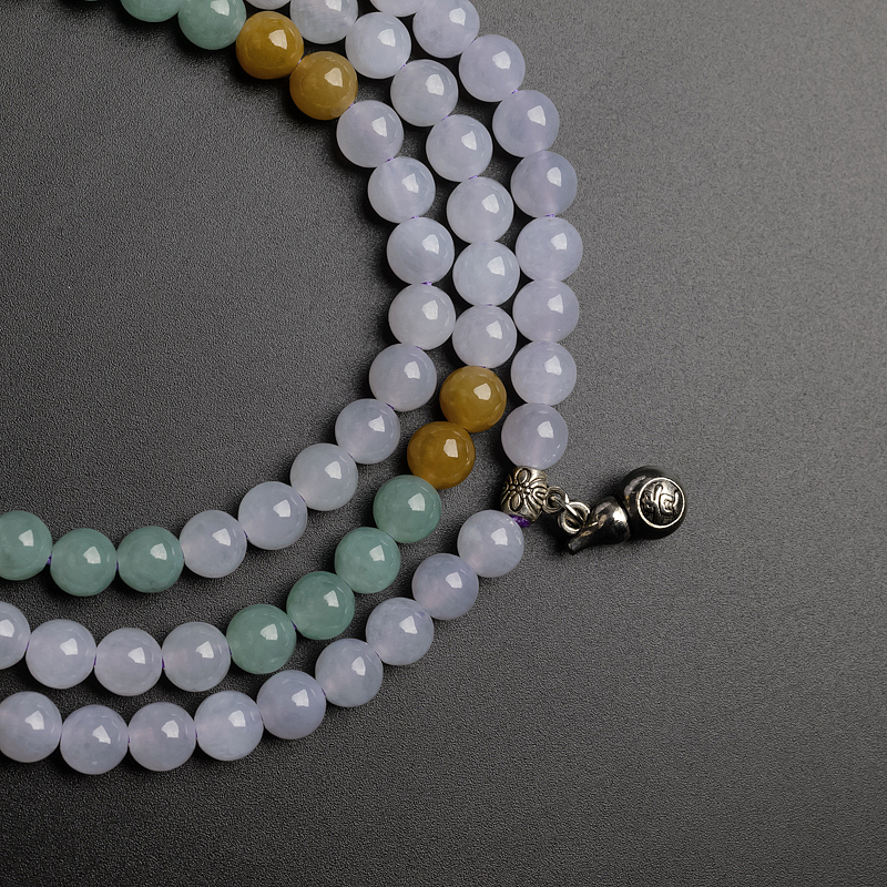 7.5mm缅甸天然糯种翡翠项链-红掌柜