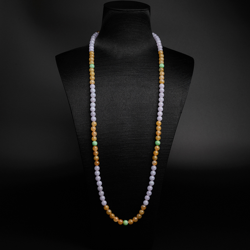 缅甸天然糯种福禄寿翡翠项链-红掌柜