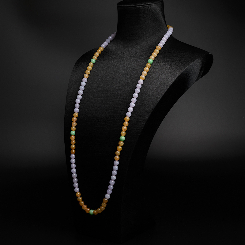 7mm缅甸糯种福禄寿翡翠项链-红掌柜