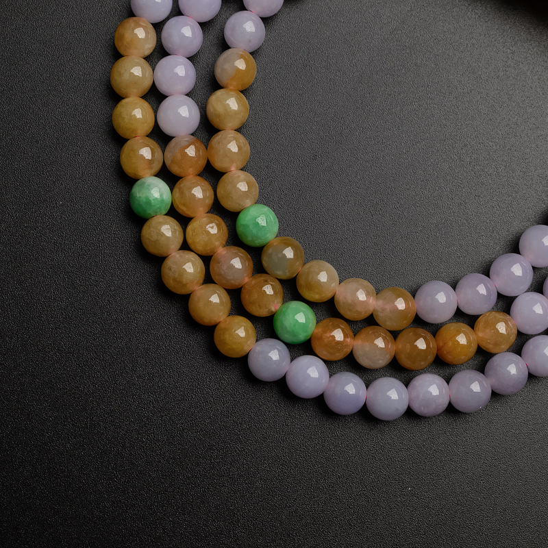 7mm缅甸天然糯种翡翠项链-红掌柜