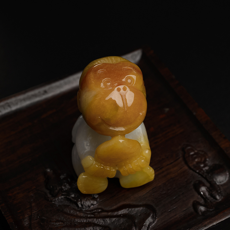 缅甸天然糯种黄翡翡翠吊坠-红掌柜