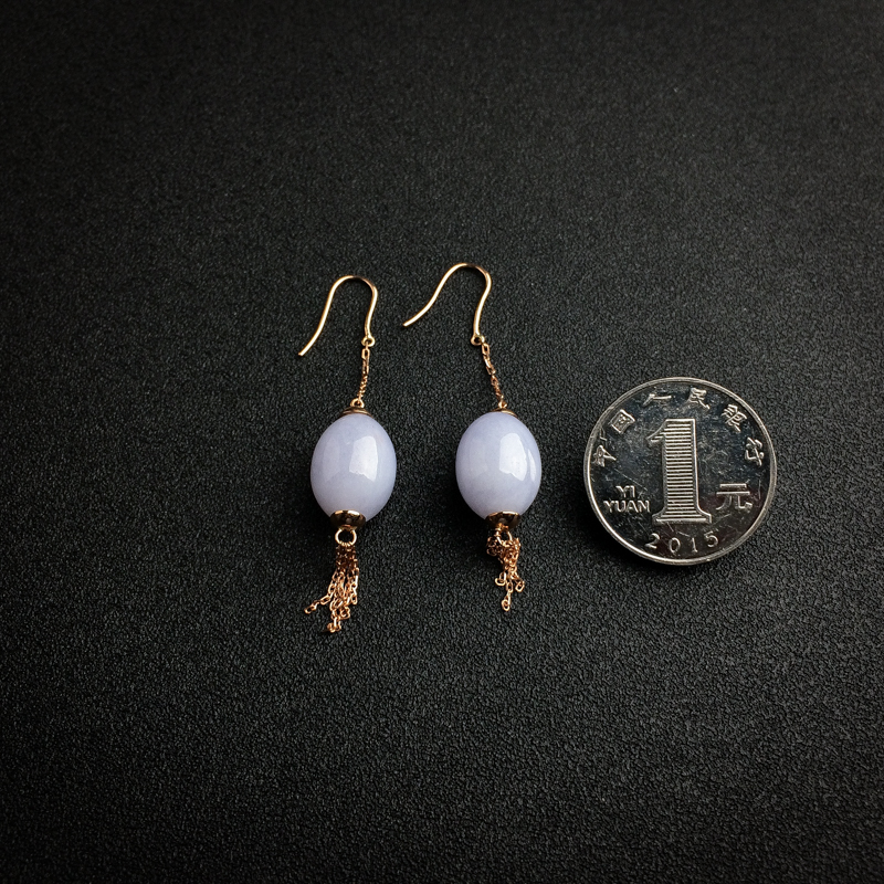 糯种紫罗兰翡翠耳坠-红掌柜