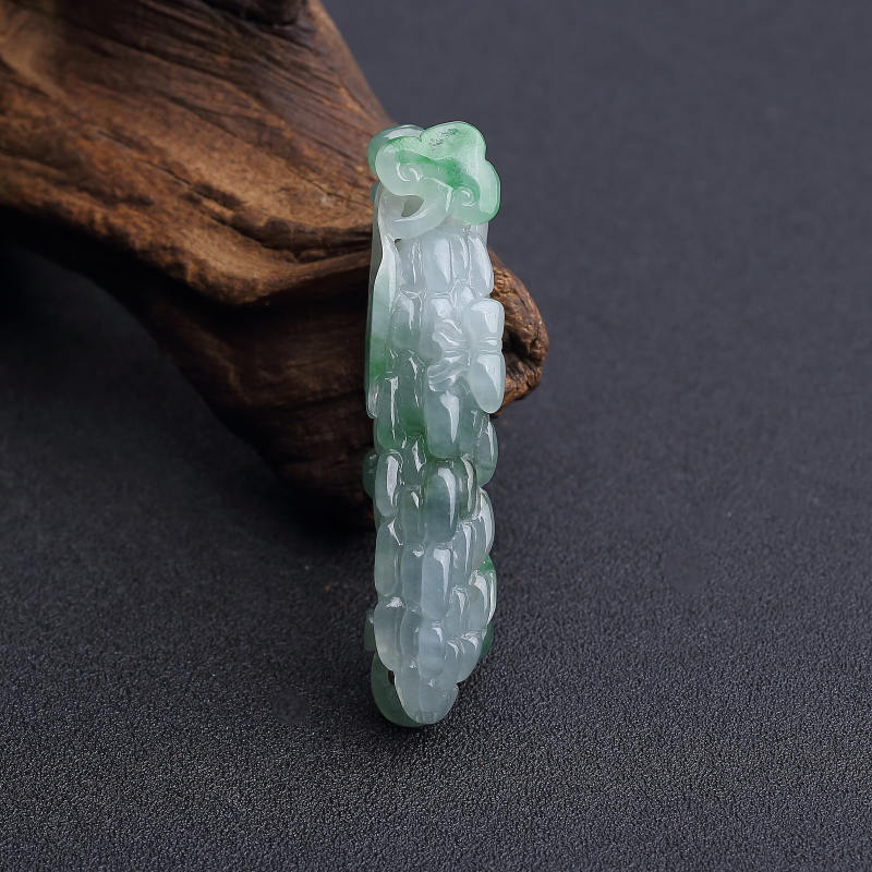 缅甸天然糯种飘花翡翠苦尽甘来吊坠 - 红掌柜