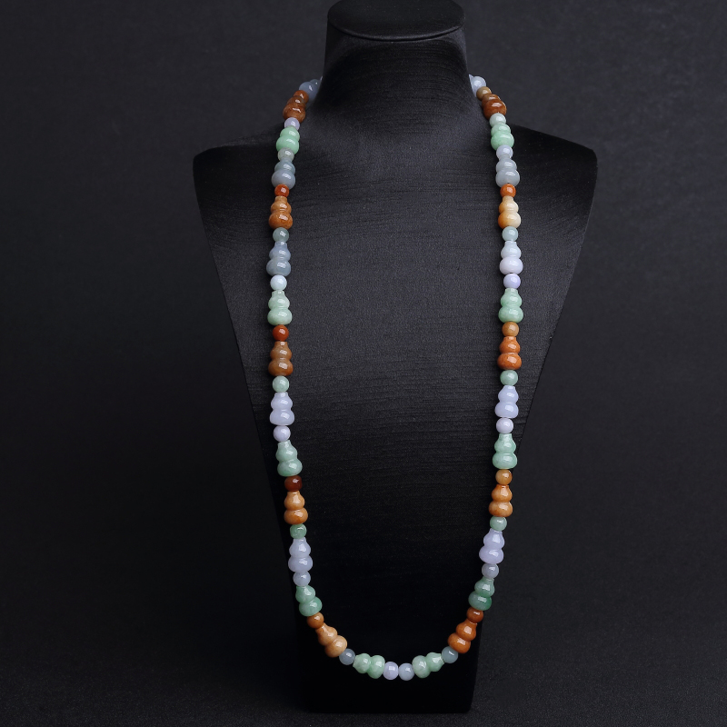 缅甸天然糯种福禄寿翡翠葫芦项链 - 红掌柜