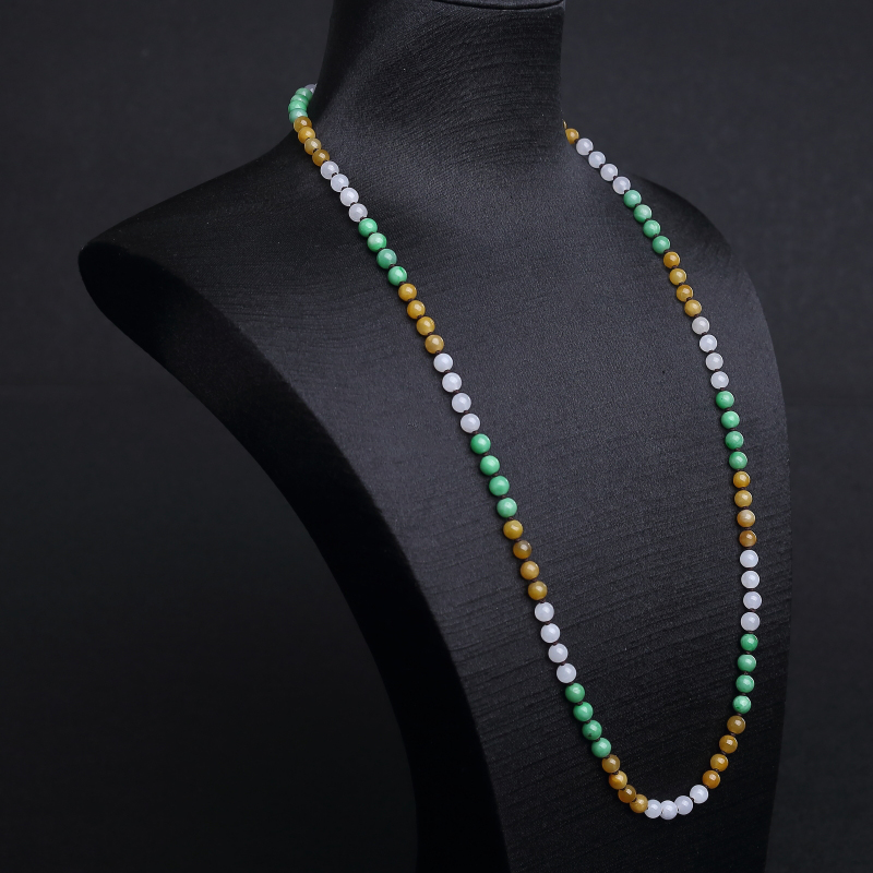 天然糯种福禄寿翡翠珠链-红掌柜