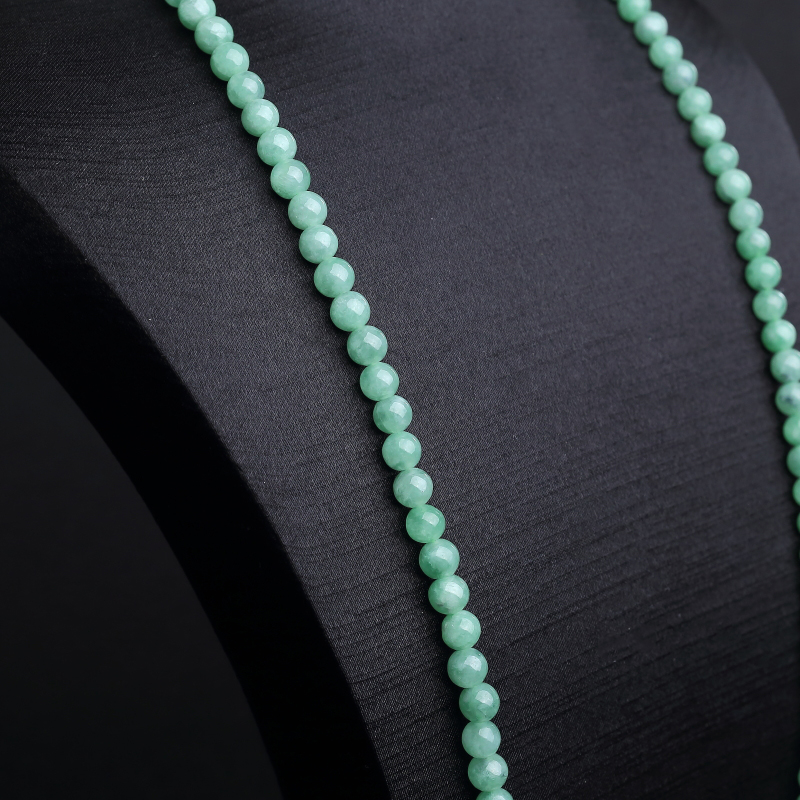 缅甸天然浅绿翡翠项链-红掌柜