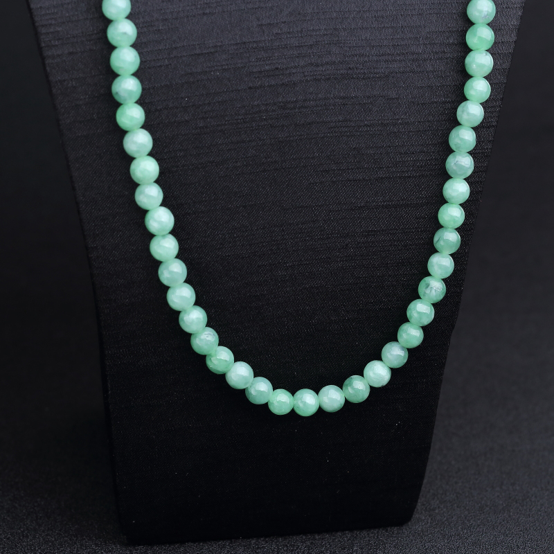 缅甸天然糯种翡翠项链-红掌柜