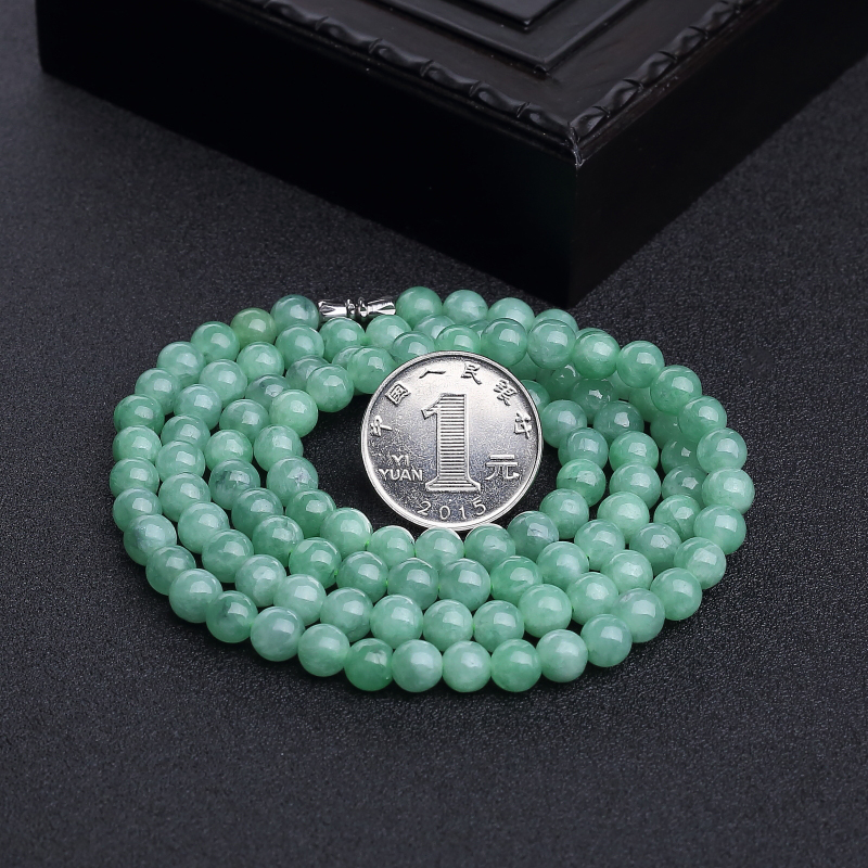 缅甸糯种翡翠项链-红掌柜