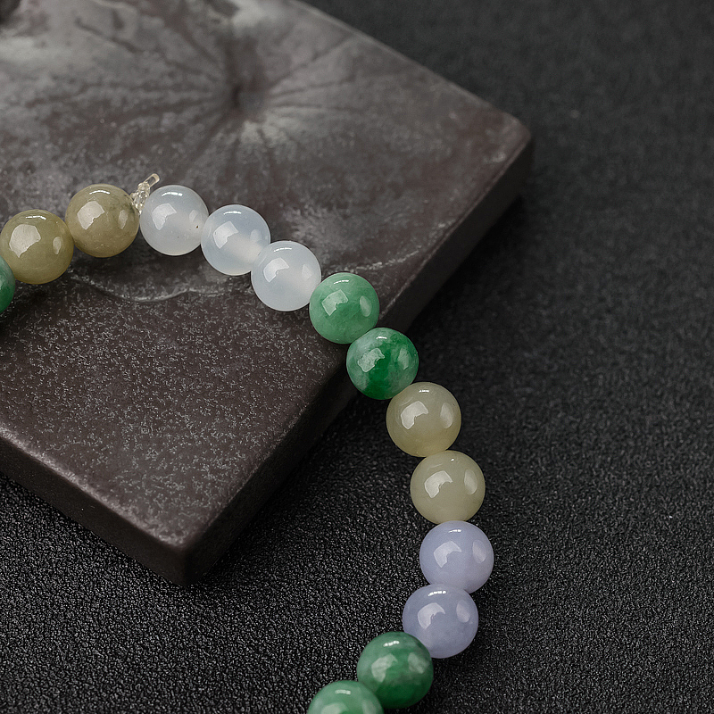 7mm糯种福禄寿翡翠单圈手串-红掌柜