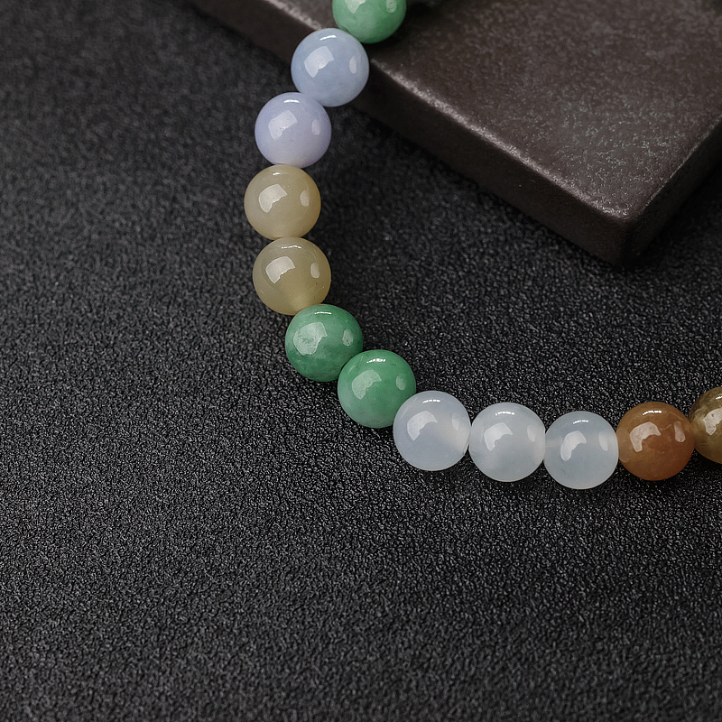 天然糯种福禄寿翡翠单圈手串-红掌柜