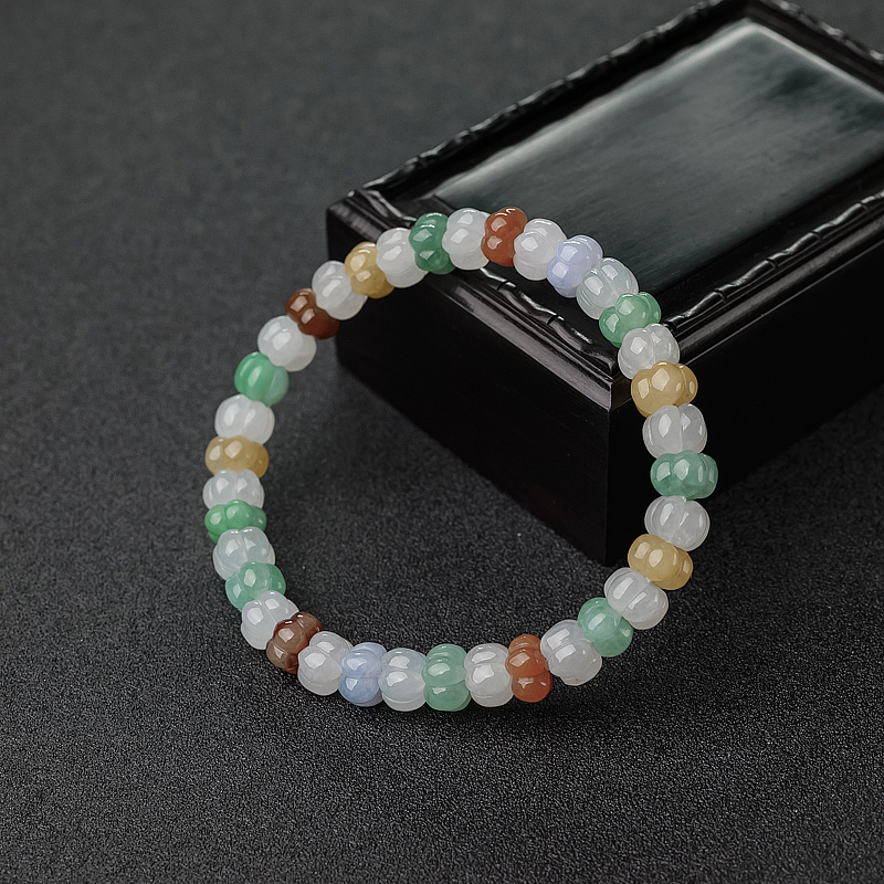 糯种福禄寿翡翠南瓜珠单圈手串-红掌柜