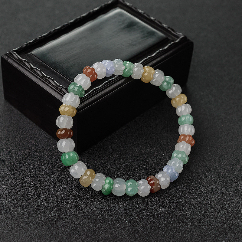 糯种福禄寿翡翠南瓜珠单圈手串-红掌柜