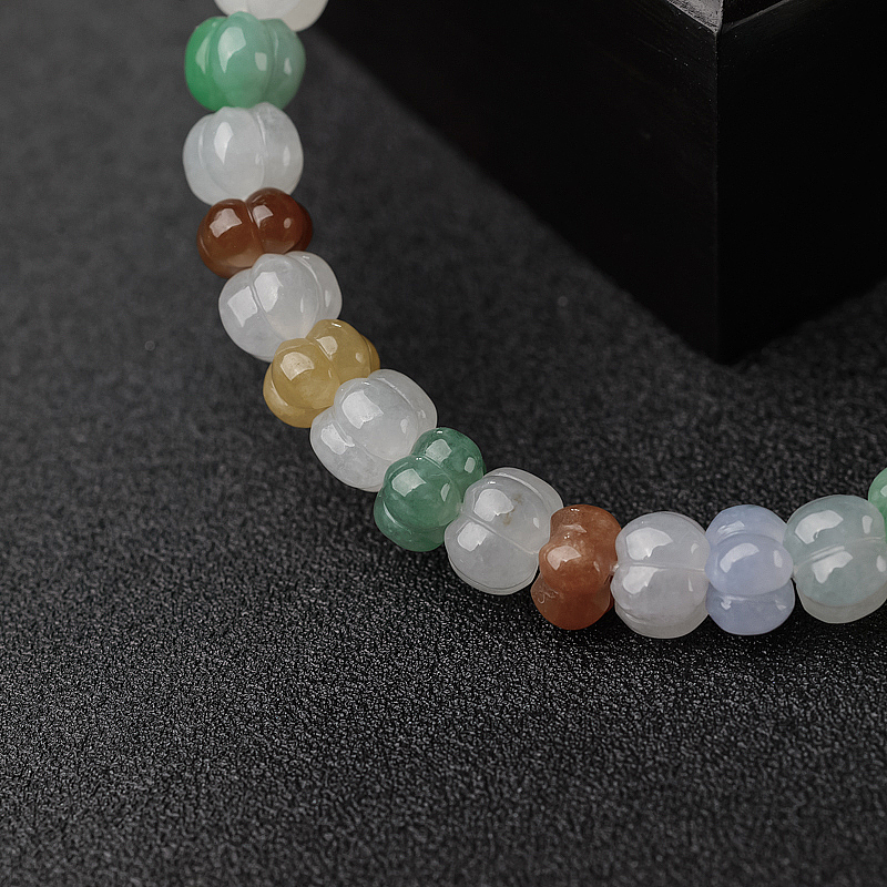 糯种福禄寿翡翠南瓜珠单圈手串-红掌柜