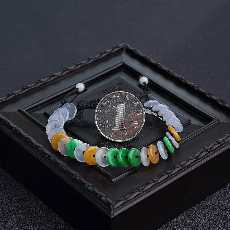 糯冰种福禄寿翡翠平安扣手串-红掌柜