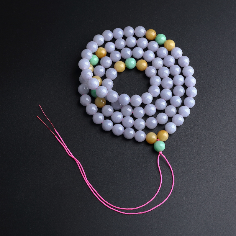 缅甸A货天然糯种福禄寿翡翠项链 - 红掌柜