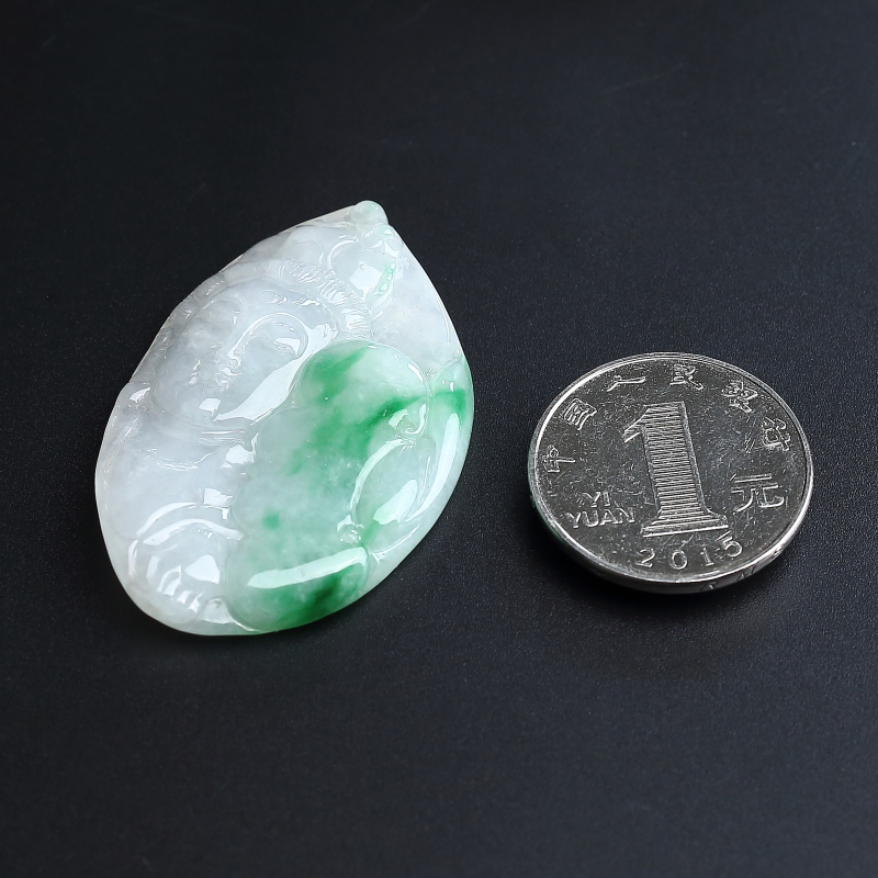 飘绿翡翠观音吊坠 - 红掌柜