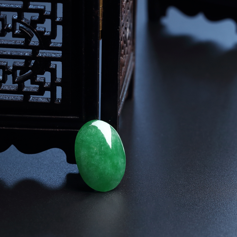 天然翡翠戒面-红掌柜