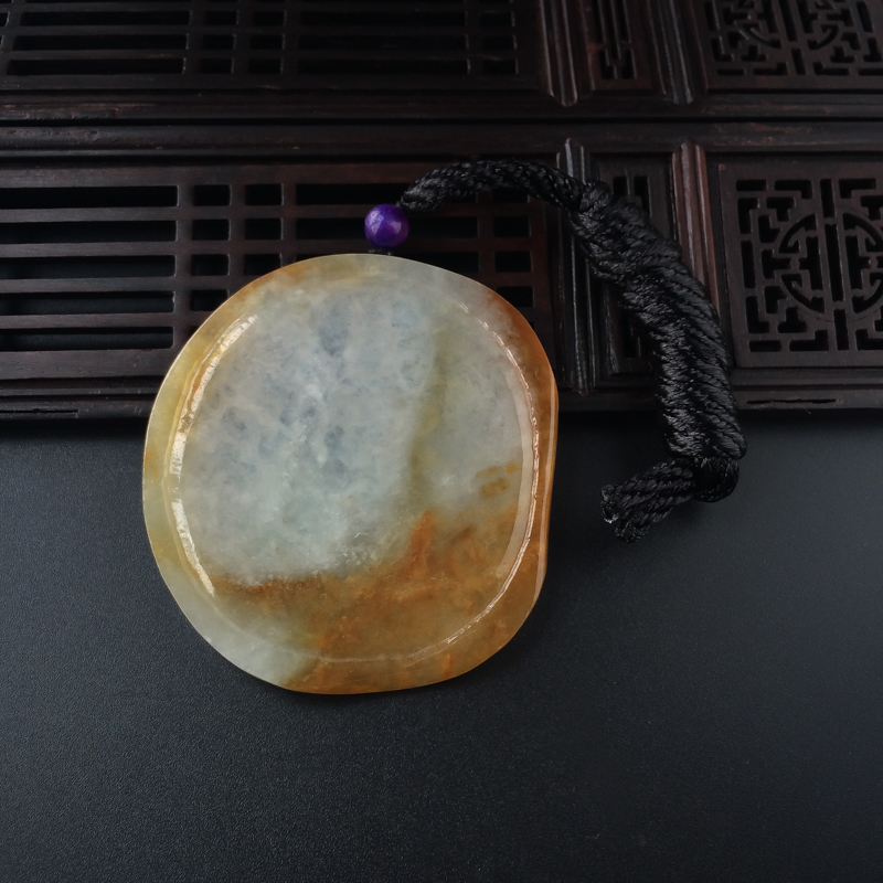 缅甸天然糯种翡翠普贤菩萨吊坠-红掌柜
