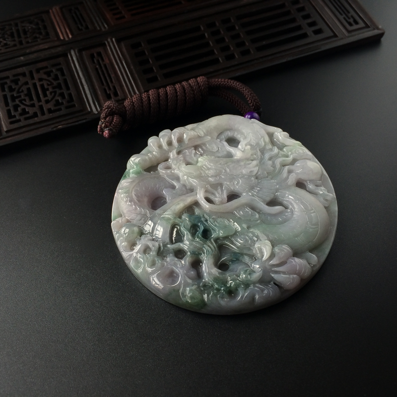 糯种翡翠龙牌-红掌柜