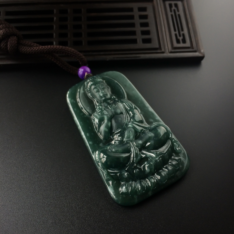 糯种翡翠吊坠-红掌柜