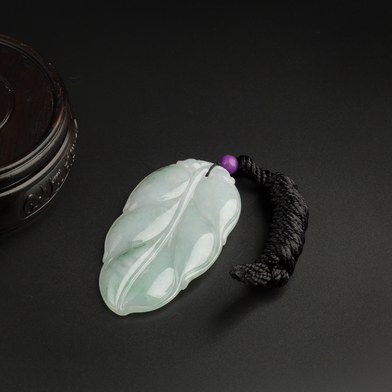 缅甸天然糯种飘花翡翠吊坠-红掌柜